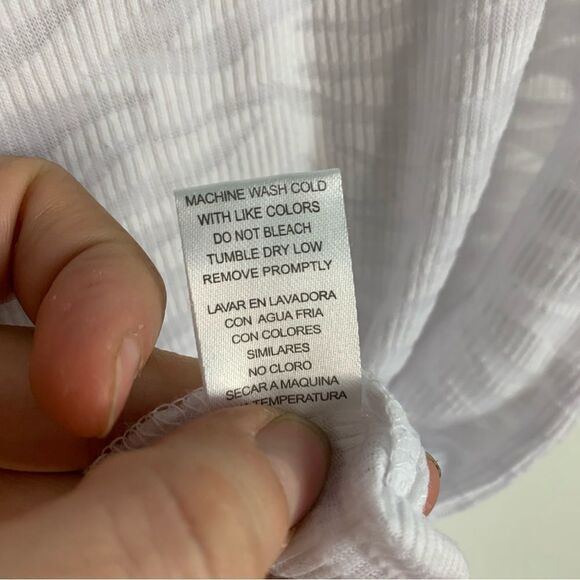 Hearts and Hips White Sheer Zebra Print Ribbed Tank Top Size Large - Picture 5 of 5